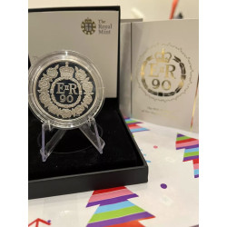 2016 Royal Mint £5 Five Pound Silver Proof Coin 90th Birthday Queen EII COA#1977