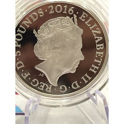 2016 Royal Mint £5 Five Pound Silver Proof Coin 90th Birthday Queen EII COA#1977