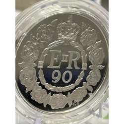 2016 Royal Mint £5 Five Pound Silver Proof Coin 90th Birthday Queen EII COA#1977