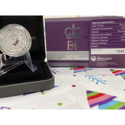 2015 $1 QUEEN ELIZABETH II LONGEST REIGNING SILVER COIN