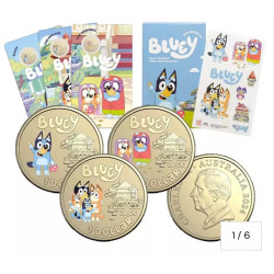 2024 $1 Bluey Coloured Three Coin Set