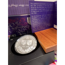 2017 70th Anniversary of the Royal Wedding 1 oz Silver Proof Coin – COA #85  Commemorate the 70th anniversary of the Royal Weddi