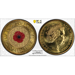 Australia 2012 Red Poppy $2 Regular Strike Coin PCGS MS67