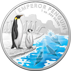 2023 $5 1oz Coloured Silver Proof Coin - Australian Antarctic Territory - Emperor Penguin