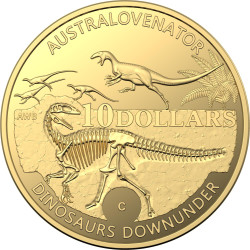 2022 $10 Australian Dinosaurs 'C' Mintmark 1/10 oz Gold Proof Coin