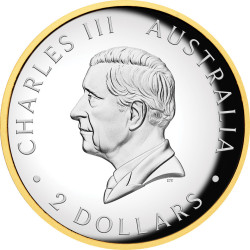 Australian Kookaburra 2024 2oz Silver Proof High Relief Gilded Coin