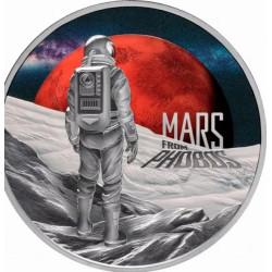 Mars from Phobos 2024 $1 1oz Silver Proof Coloured Coin Niue