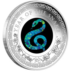 2025 $1 Lunar Year of the Snake - Australian Opal Lunar Series 1oz Silver Proof Coin