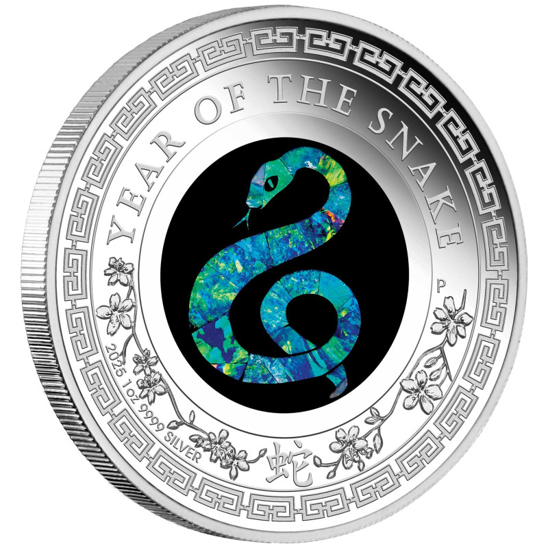 2025 $1 Lunar Year of the Snake - Australian Opal Lunar Series 1oz Silver Proof Coin