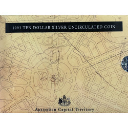 1993 Ten Dollar Silver Unc Coin State Series - ACT