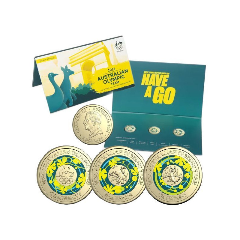 2024 $2 Australian Paris Olympic Team Three-Coin Set