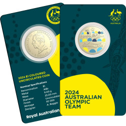 2024 $1 AlBr Coloured Uncirculated Carded Coin - Australian Olympic Team