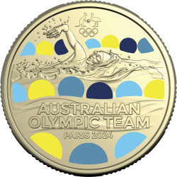 2024 $1 AlBr Coloured Uncirculated Carded Coin - Australian Olympic Team