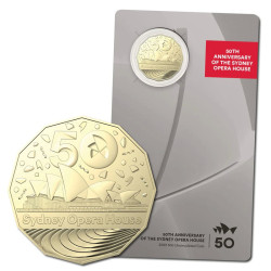2023 50c AlBr Uncirculated Carded Coin - 50th Anniversary of the Sydney Opera House