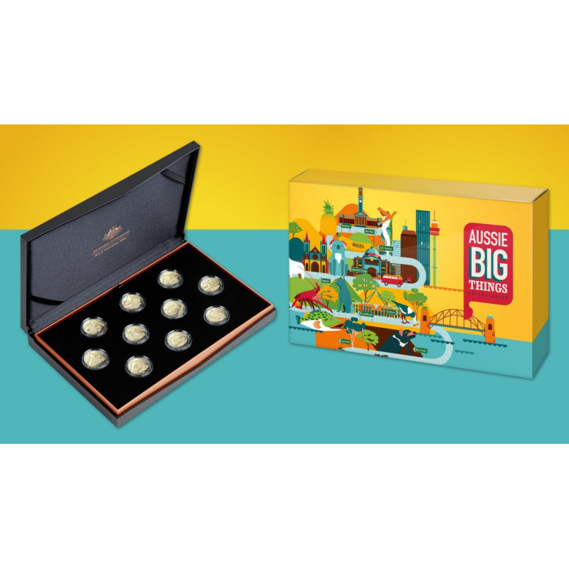 2023 AUSSIE BIG THINGS $1 Coin PROOF SET OF 10 Coins Collection Limited Edition 2023 AUSSIE BIG THINGS $1 Coin PROOF SET OF 10 Coins Collection Limited Edition